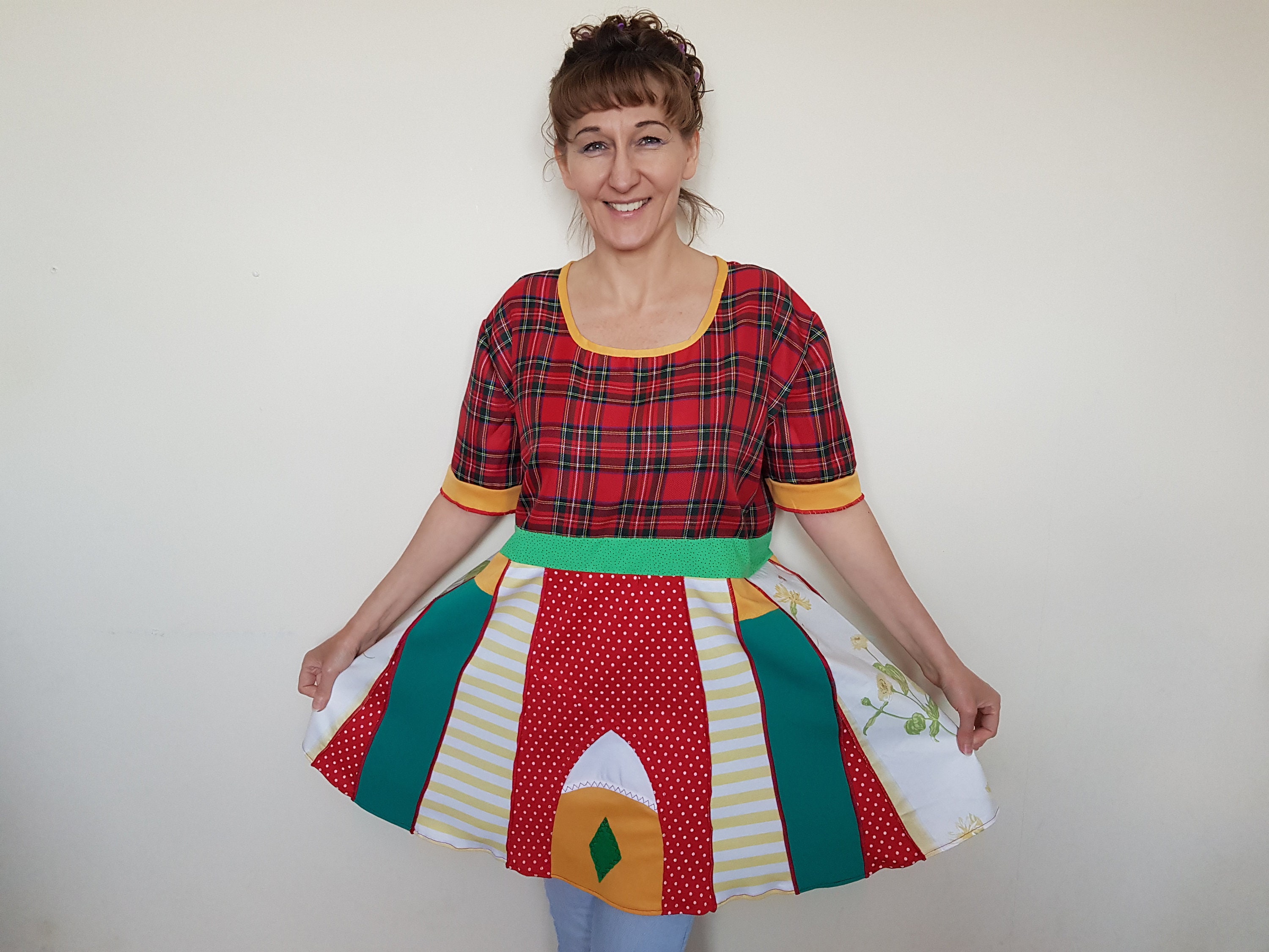 Image of Plus Size Clothing Upcycled For Women Dress Tunic Tops Hippie Clothes Bohemian