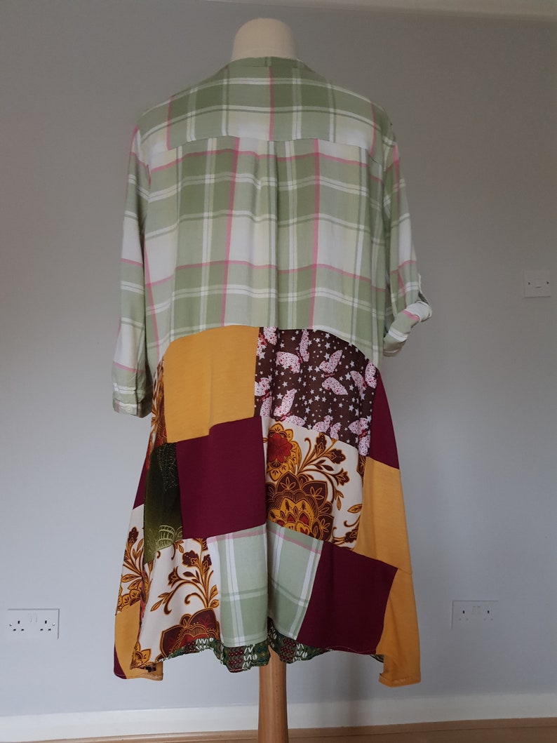 Fall upcycled tunic, Plus size clothing 2x, Upcycle clothing, Plus size boho dress, Autunm clothes, Womens clothing, Upcycled womens tops image 8