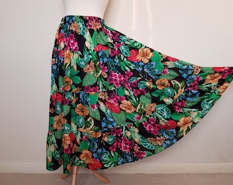 Gelaagde maxi-rokken, lange bohorok, boho maxi-rok, lente bloemenkleding, handgemaakte kleding