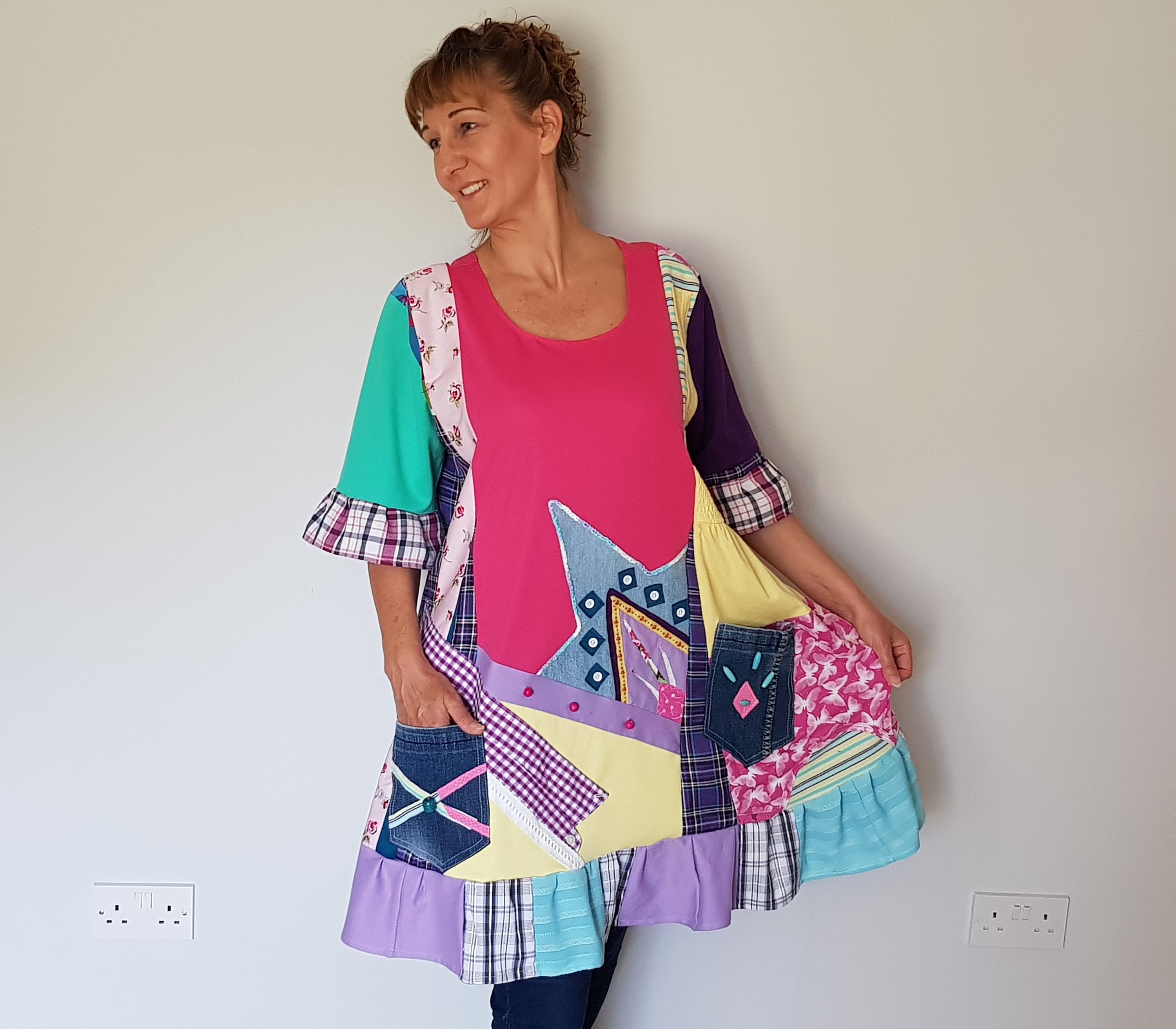 Image of Plus Size Clothing Upcycled Womens Clothes Recycled Shirts For Women Tunic Top Dress Tops