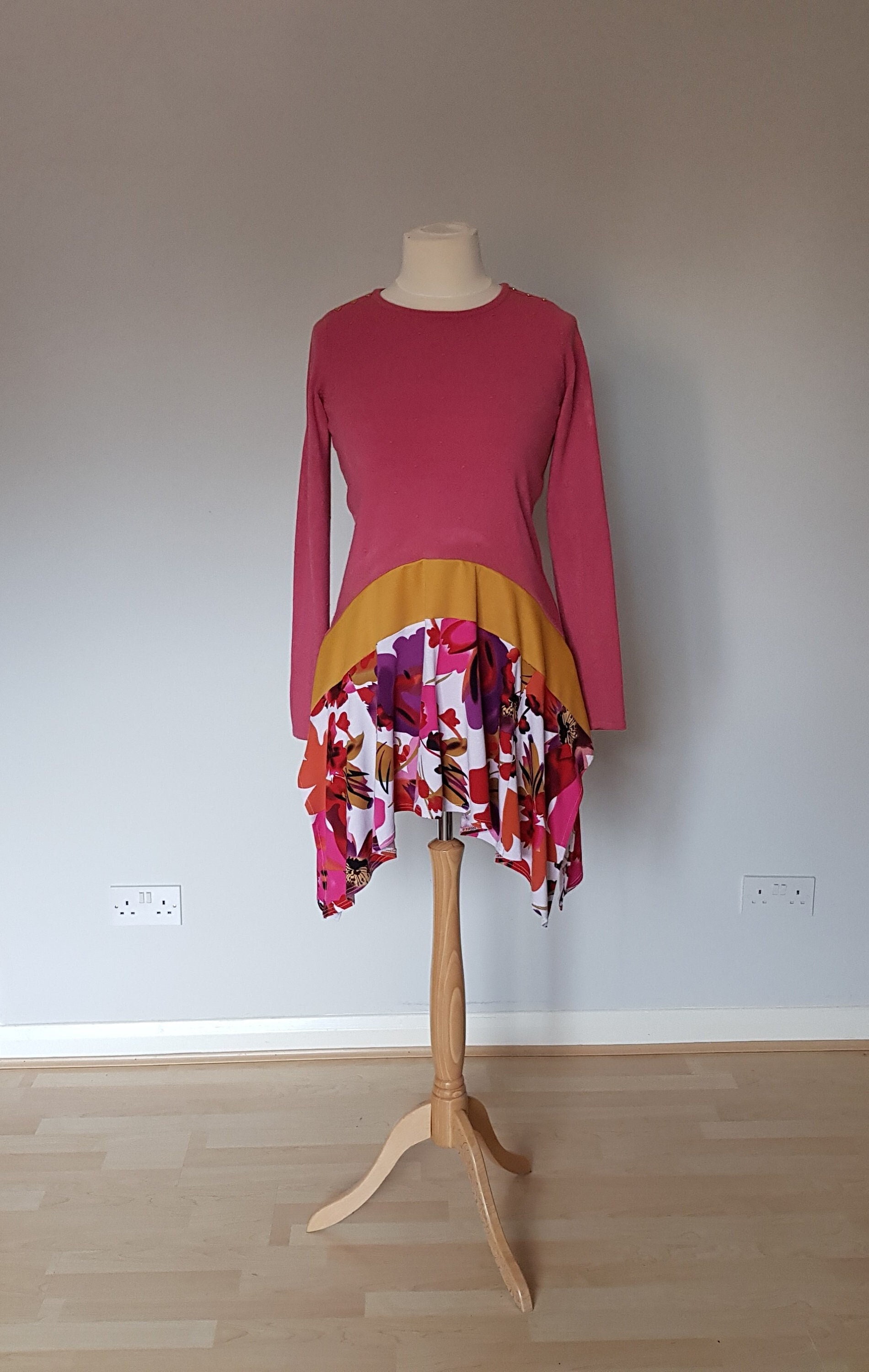 Túnicas para mujer, Vestidos de mujer, Vestidos para mujer, Vestido túnica para mujer, Vestido Lagenlook, Túnica asimétrica, Vestido suéter rosa, Vest