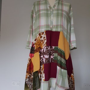 Fall upcycled tunic, Plus size clothing 2x, Upcycle clothing, Plus size boho dress, Autunm clothes, Womens clothing, Upcycled womens tops image 5