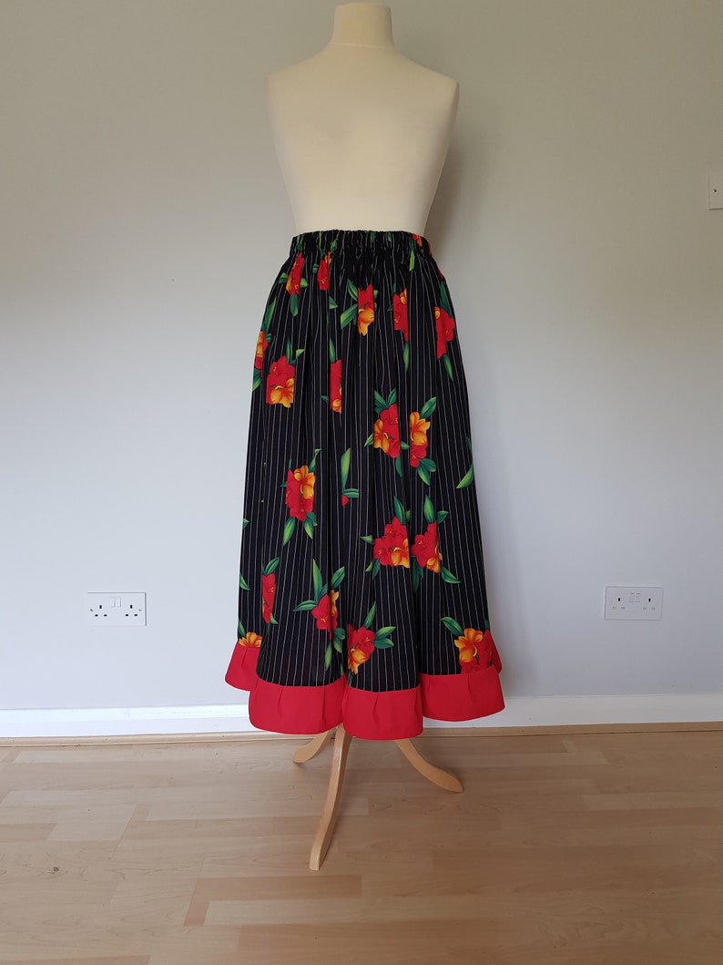 Mexican Skirt Women Floral Skirts for Women Boho Maxi Skirt Ruffle