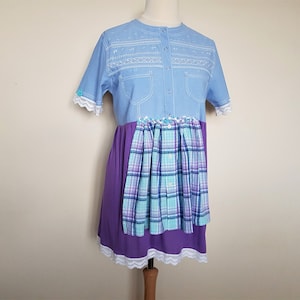 Tunica boho riciclata Abbigliamento riciclato Camicie Boho Abiti da donna riciclati Cottage chic Top tunica Boho Top romantico Abbigliamento pastello