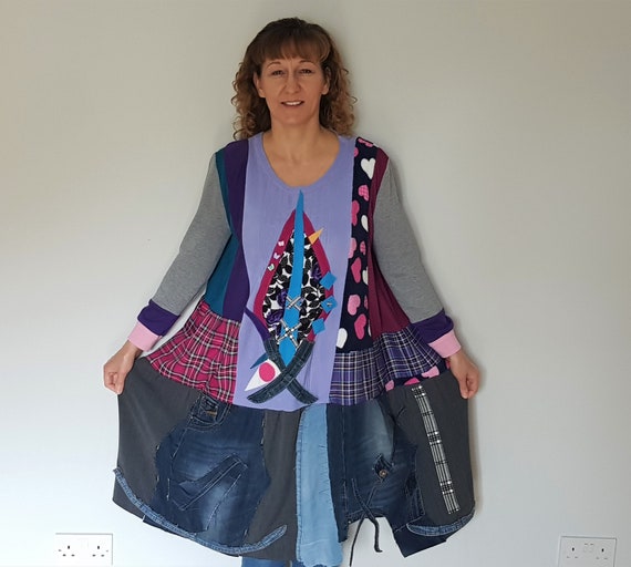 denim poncho dress Pieced Denim Poncho Shorts S/M