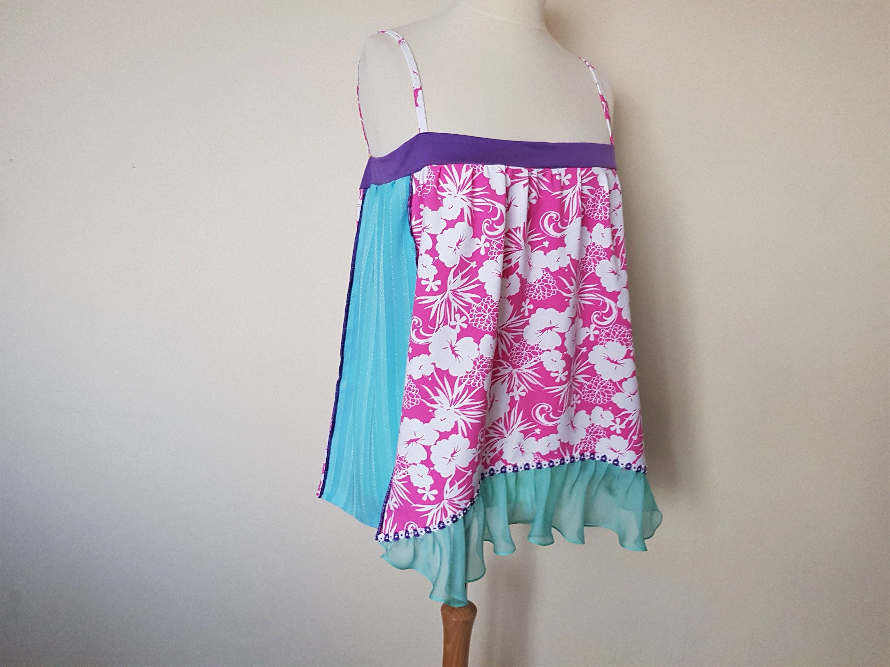 Image of Plus Size Clothing Bohemian Womens Off Shoulder Top Upcycled Beach Wear Patchwork Tops Boho Tunic