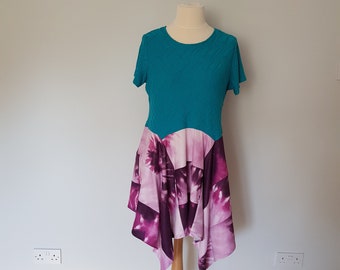 Tie dye dress plus size, Tie dye clothing, Tie dye tunic dress, Upcycled clothing plus size clothing, Womens tunic dress, summer dresses,