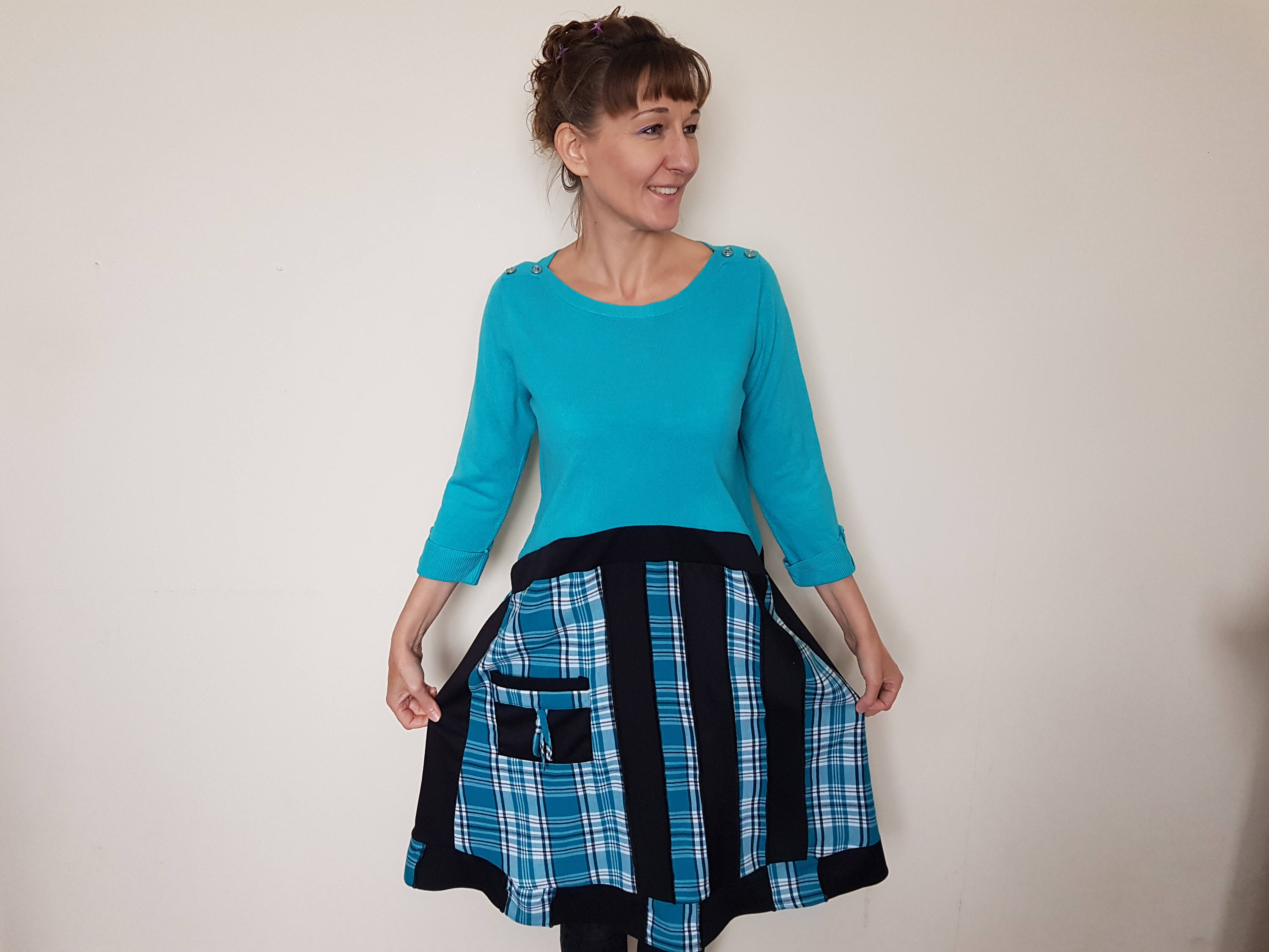 Image of Plus Size Clothing Upcycled Dress Dresses Tunic Top Bohemian Hippie Clothes Patchwork Tank