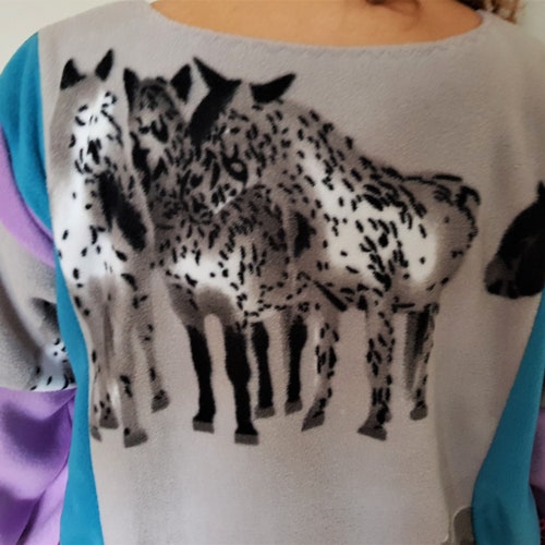 Fleece tops for shops women, Plus size clothing, Womens Tunic plus, Boho clothes for women, Winter tunic dress, Shirt for women, Horse lover gift,