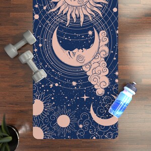 Tapis de yoga en caoutchouc Galaxy vintage - Tapis d'exercice écologique et durable - Dessus velouté et dessous antidérapant image 5