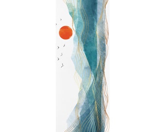 Seascape Rubber Yoga Mat - Eco-Friendly and Durable Exercise Mat - velvety top and non-slip bottom