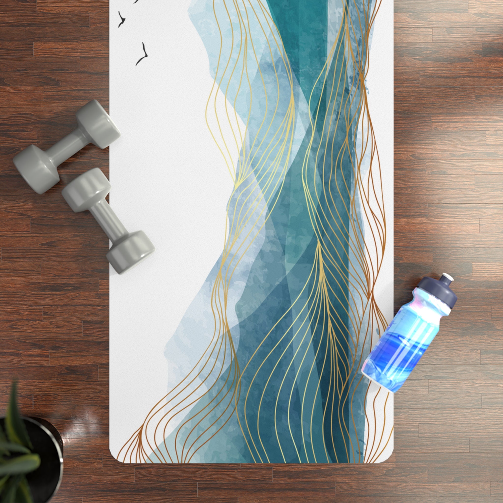 Seascape Rubber Yoga Mat Ecofriendly and Durable Exercise Mat Velvety Top and Nonslip Bottom