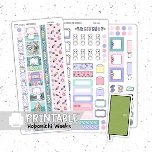 Stampabile: Tulip Fields Hobonichi Weeks Planner Adesivi Download digitale, Kit adesivi, Cancelleria, Primavera, Fiori, scarabocchi