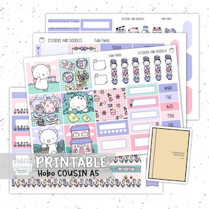 Printable: TulipFields A5 Hobonichi Cousin Weekly Seite Planner Aufkleber, digitaler Download, Sticker Kit, Briefpapier, Frühling, floral