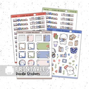 Afdrukbare stickers: "Shop Sale" Doodles en Deco Planner sticker digitale download, Journal Briefpapier, Winkelen, Budget, Black Friday Cute
