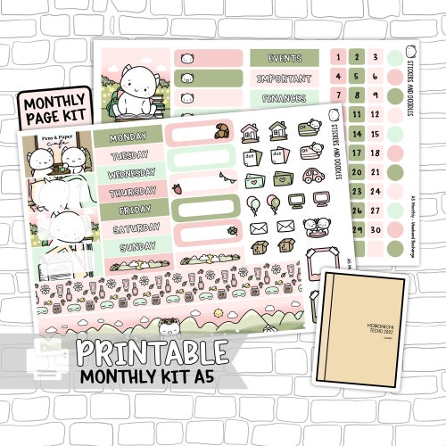 HOBONICHI COUSIN WEEKLY Printable Sticker Kit Hello Spring - Etsy