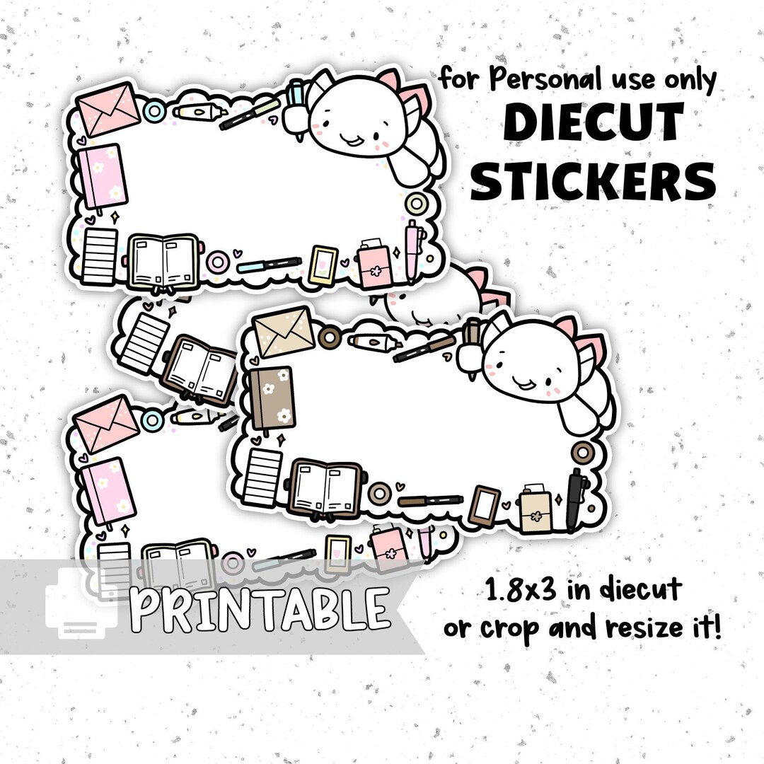 Printable Stickers: "planner Label" Diecut Sticker Digital Download ...