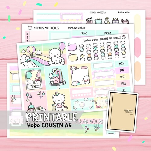 Printable Hobonichi Cousin Weekly Planner Stickers Cricut - Etsy