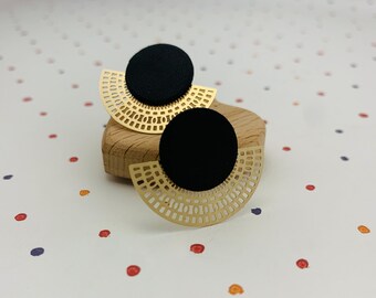 Black earrings / Geometric earrings