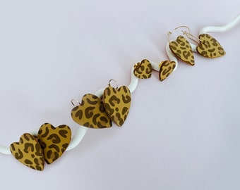 Boucles d'oreilles en forme de Cœur Animal print