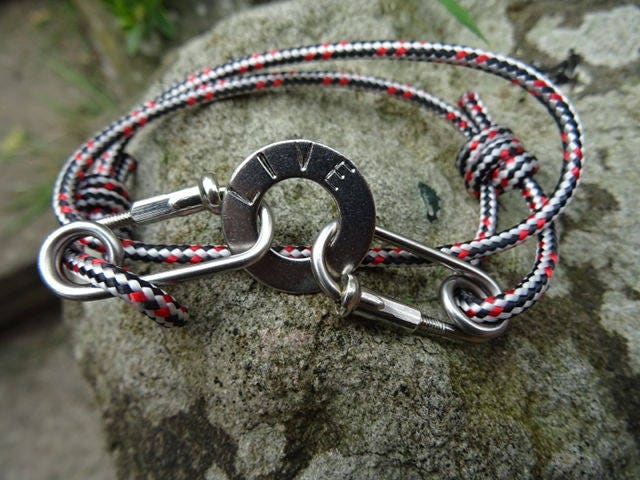 Personalised bracelet Carabiner Bracelet Rope Bracelet | Etsy