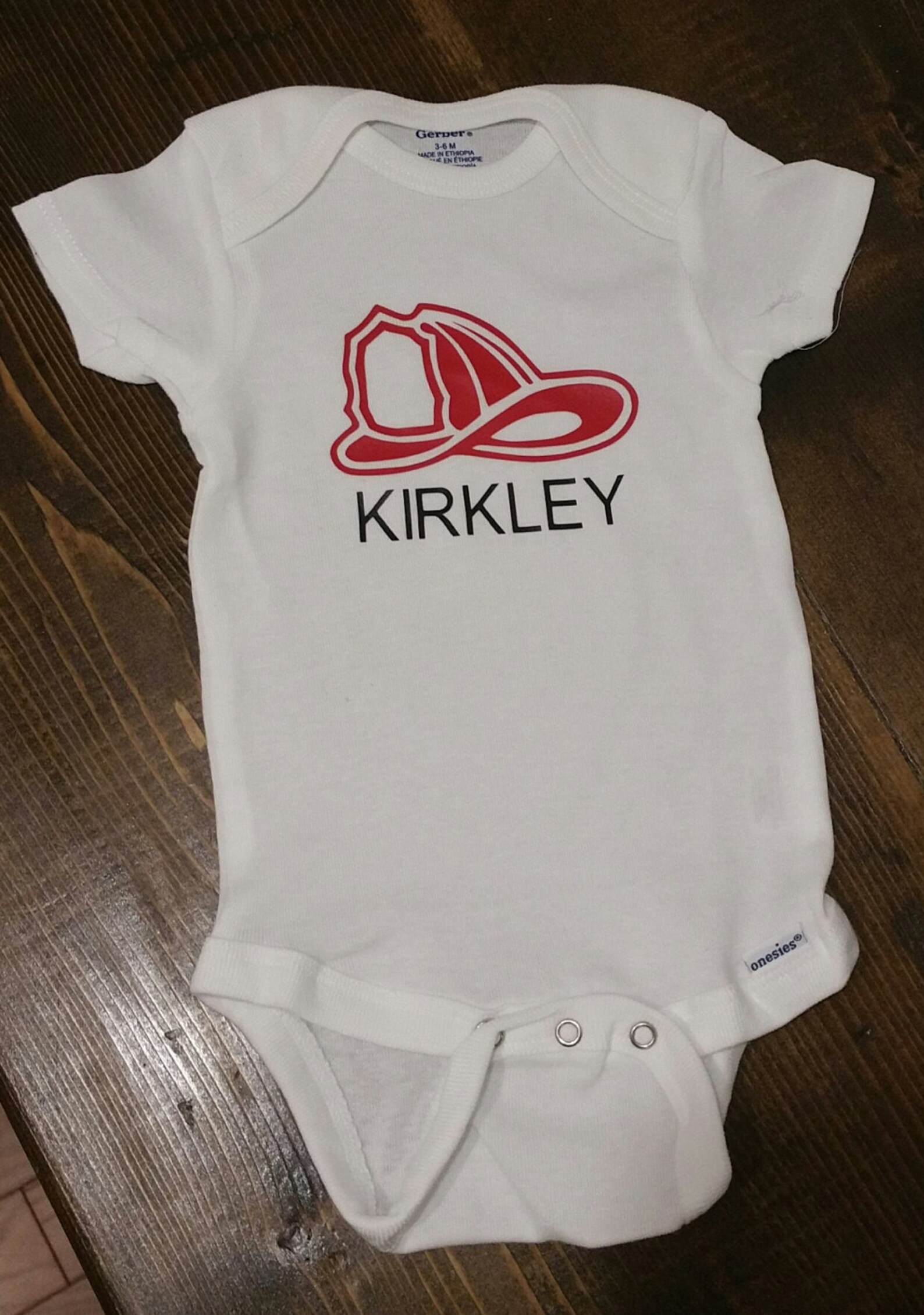 Personalized firefighter baby onesie/shirt Etsy