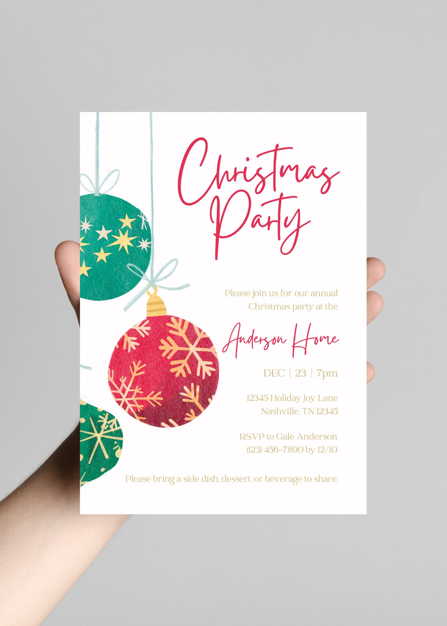 Christmas Party Invitation Holiday Party Invitation Canva - Etsy