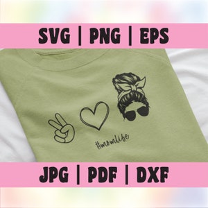 Vrede liefde moeder leven SVG moeder leven SVG moeder leven png cadeau voor moeder moeder leven dxf digitale Cricut silhouet bestanden