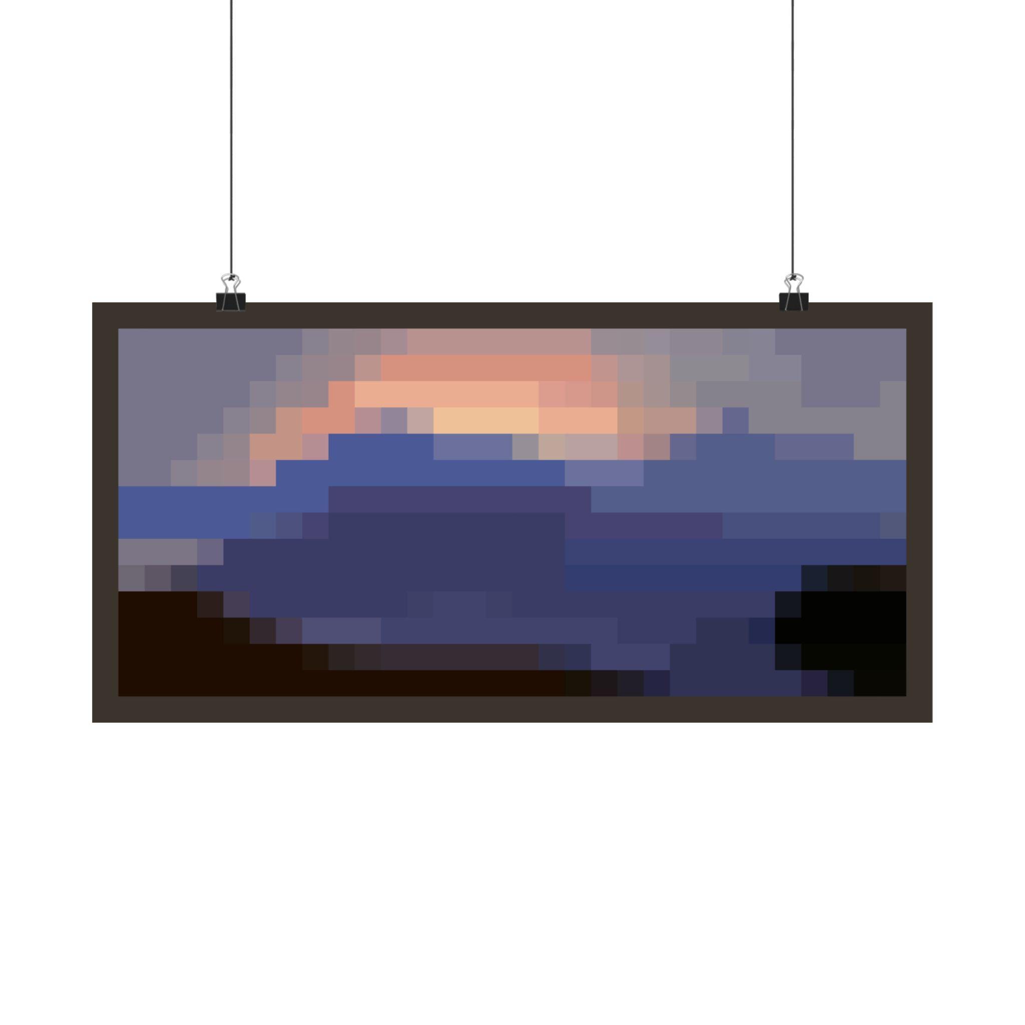 Minecraft Sunset Poster, Video Game Wall Art, Gamer Room Decor, Gaming ...