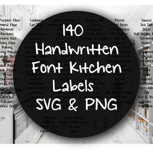 Kitchen Label SVG PNG Handwritten Font Kitchen Organization Labels ...