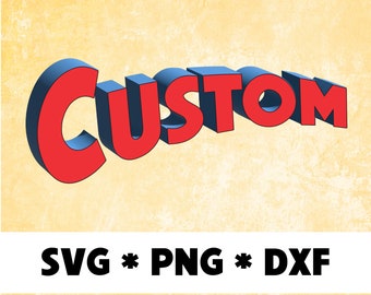 Custom Vintage Superhero Logo Personalized Vintage Superhero Font Custom Retro Superhero Title