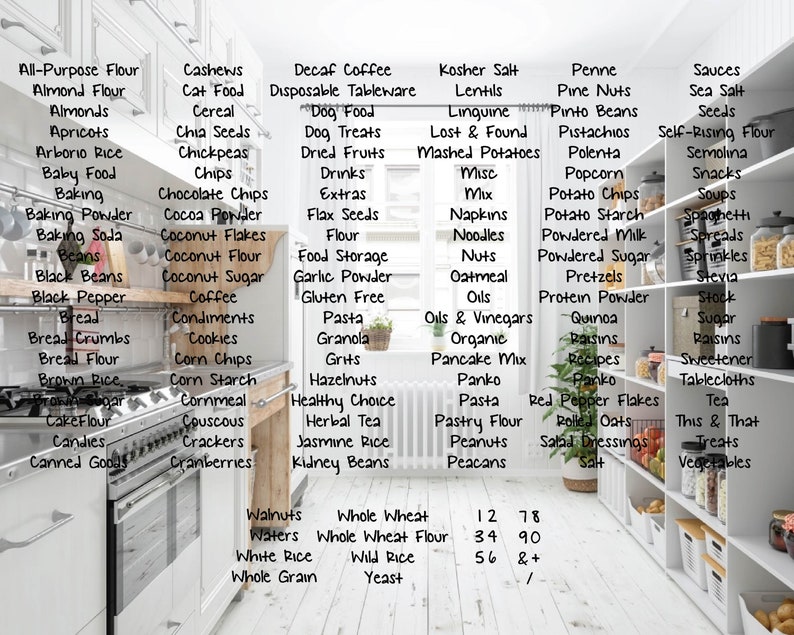 Kitchen Label SVG PNG Handwritten Font Kitchen Organization Labels