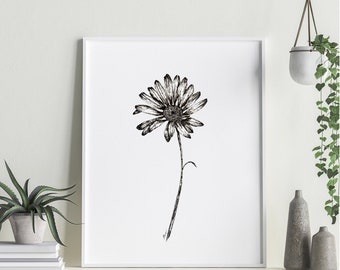 Birth Month Flower Print | INSTANT DOWNLOAD | Daisy flower | April flower | Wall Art | Wall Decor