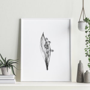 Birth Flower Print | INSTANT DOWNLOAD | Lily of the Valley flower | May flower | Floral Wall Art | Floral Wall Decor | Personalized Gifts