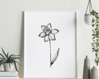 Birth Month Flower Print | INSTANT DOWNLOAD | Daffodil flower | March flower | Wall Art | Wall Decor