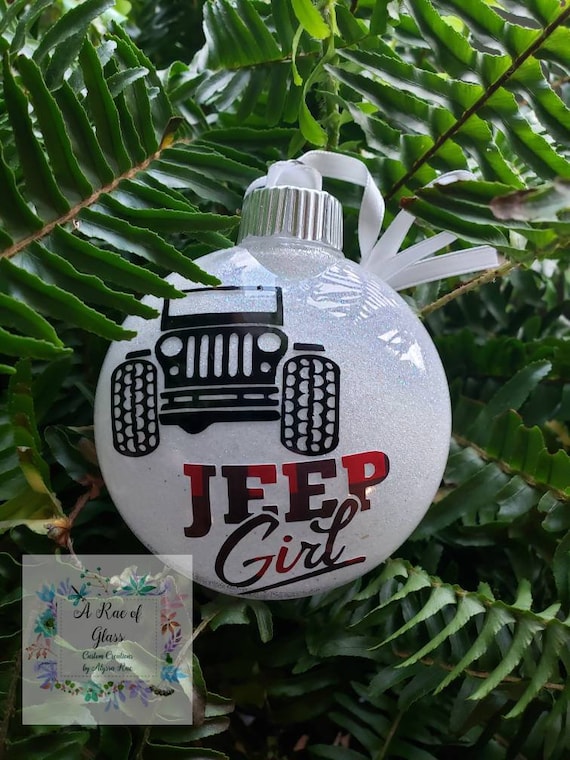 Jeep Girl christmas Ornament Buffalo Plaid