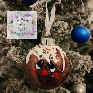 Gingerbread Ornament, cute ornament , glitter ornament, personalized ornamentcustom made