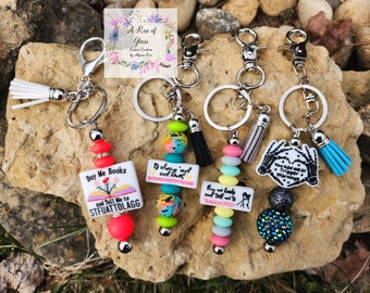 Spicy book keychain/ spicy book club/ Sassy book keychain/Beaded keychain/silicone Beaded keychain/S M U T book keychain