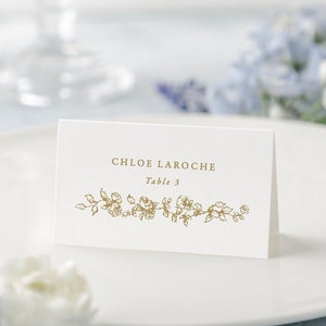 CHARLOTTE | English Regency-Inspired Wedding Escort Cards, Simple Floral Wedding Escort Card, Romantic Wedding Table Decor, Name Place Cards