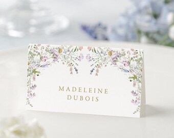 Floral Place Cards, Pink Wedding Escort Cards, Printed Place Cards, Seating Cards Wedding Decorations, Wildflower Wedding Decor | ISABELLE