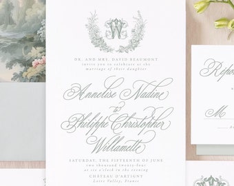 Elegant Wedding Invitations, Luxury Wedding Invitation, Romantic Wedding Invitation Suite | ANNELISE