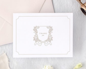 Blush Pink Thank You Cards, Baby Shower Thank You Notes, Bridal Shower Thank You Card Set,  Printed Cards for Bridesmaid Thank You Gifts