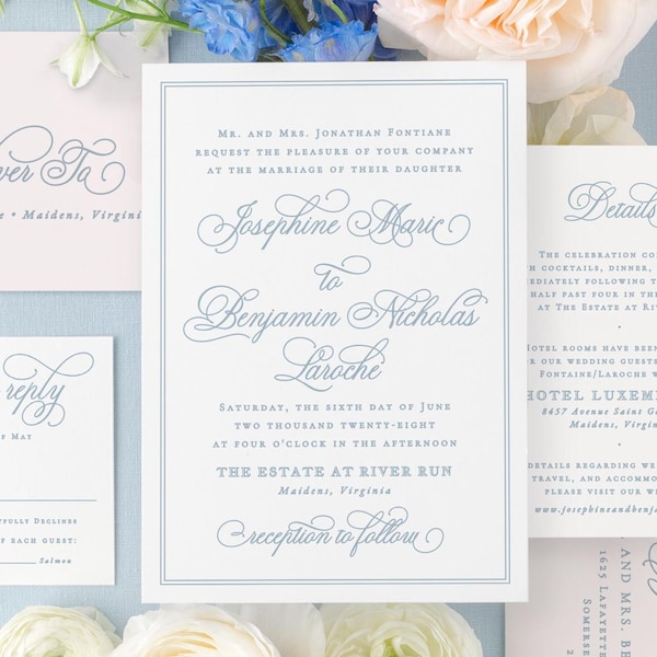 Classic Wedding Invitation Templates, Rococo Wedding Invitations Instant Download, Coquette Digital Wedding Invitation MPD1006