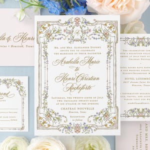 Colorful Floral Wedding Invitation Templates, Instant Download Digital Wedding Invitation Rococo, Printable Wedding Invites, MPD1003