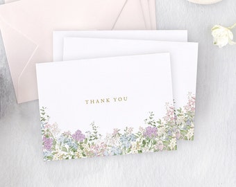 Floral Thank You Card Set, Elegant Thank You Cards, Baby Shower Thank You Cards, Thank You Cards Bridal Shower, Bridesmaid Thank You Card