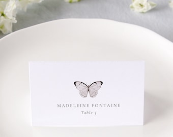 Butterfly Place Card, Modern Wedding Escort Cards, Printed Place Cards, Name Cards Wedding | VICTORIA
