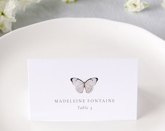 VICTORIA | Butterfly Place Card, Modern Wedding Escort Cards, Printed Place Cards, Name Cards Wedding