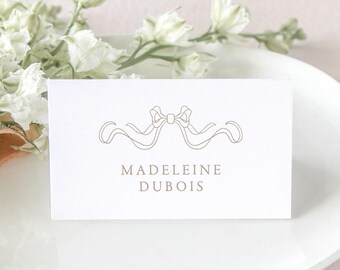 Dusty Pink Place Cards, Simple Wedding Escort Cards, Printed Place Cards, Seating Cards Wedding Decorations, Classic Wedding Decor | EMILIE