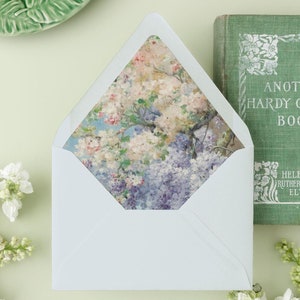 Floral Lined Envelopes for Wedding Invitations, Fine Art Envelope Liner, Elegant Wedding Invitation Envelopes, &quot;Le Printemps Study&quot;
