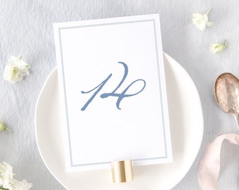 MARIELLE | Classic Wedding Table Numbers Printed, Simple Table Numbers Wedding, Traditional Wedding Table Decor, Formal Wedding Decor